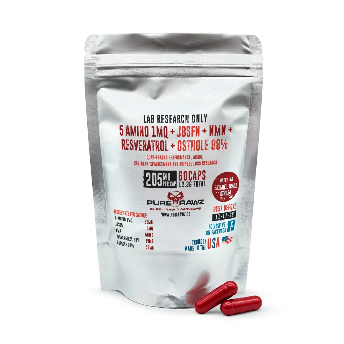 5 Amino 1MQ + JBSFN + NMN + Resveratrol + Osthole 98% Capsules